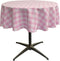LA Linen Pink/White Poly Checkered Round Tablecloth, 58-Inch