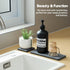 Razborci 3PCS Counter Gray,9"x 3.5" Water Absorbing Soap Dish Sponge Holder, Diatomite Stone Drying Tray Mat Sink Caddy