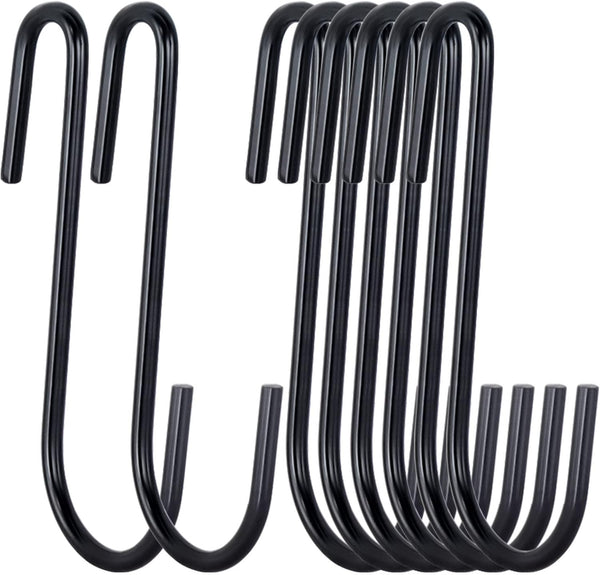 30 Pack 3 inch Heavy Duty S Hooks, Black S Shaped Hanging Hooks for Kitchenware, Pots, Utensils