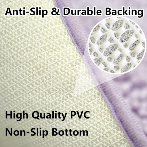 Bathroom Rugs Chenille 3-Piece Extra Soft and Absorbent Shag Bathroom Mats, Machine Wash Mat, Strong PVC Non-Slip