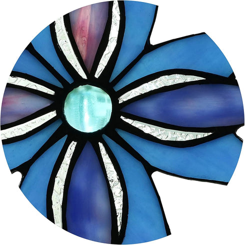 Yaloyi Handcrafted Stained Glass Window Hanging, Tiffany Style Stained Glass Sun Catcher for Window