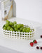 UPWOIGH Large Beige Oval Glazed Ceramic Fruit Basket Bowl, 12.59x6.53x3.54in, Handmade Decorative Storage Organizer for