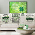 Ueerdand St Patrick's Day Pillow Covers, Set of 4 Shamrock Decorations, Green Clover Buffalo Plaid Cushion Covers
