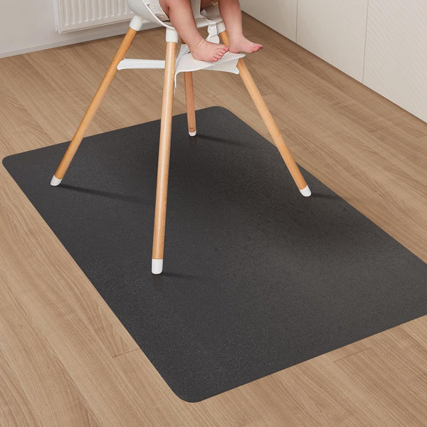 Area Floor Mat for Home, 3'5' Black No Slip Waterproof Vinyl Area