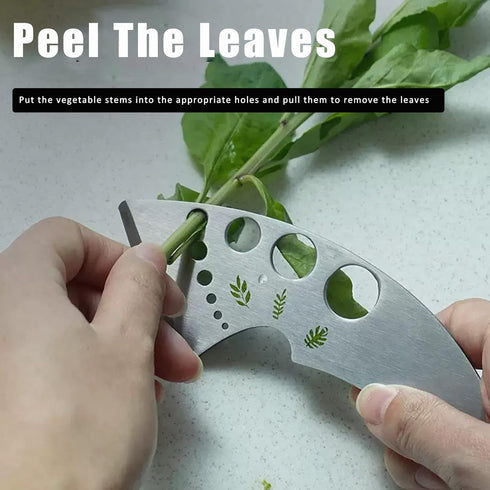 9 (1Pcs) Herb Stripper Holes, Stainless Steel Kitchen Herb Stripping Tool Loose Leaf Kale Razor Metal Leaf Pealer