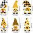 WATINC 25 Pack Sunflower Gnome Wooden Ornaments, Yellow Flower Gnome with Hat Hanging Pendants for Summer Party