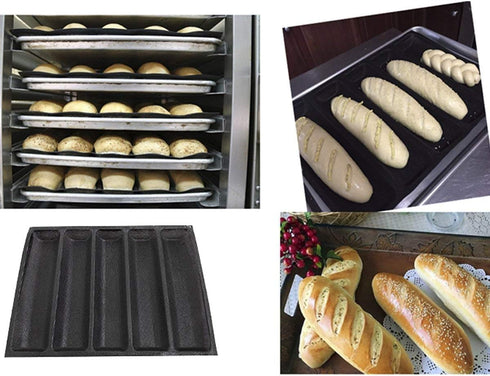 5 Loaf Silicone Bread Mold - Flexible Reusable Non-Stick Baking Mould with Perforated Forms