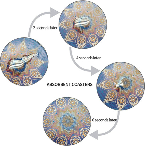 Set 6 LogHog Stylish and Functional Drink Coasters - of Coasters for Coffee Table, Absorbent Coasters for Drinks