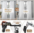 KAMANINA 1 Inch Curtain Rod, 32 to 58 Inches, Black Single Drapery Rods with Square Finials