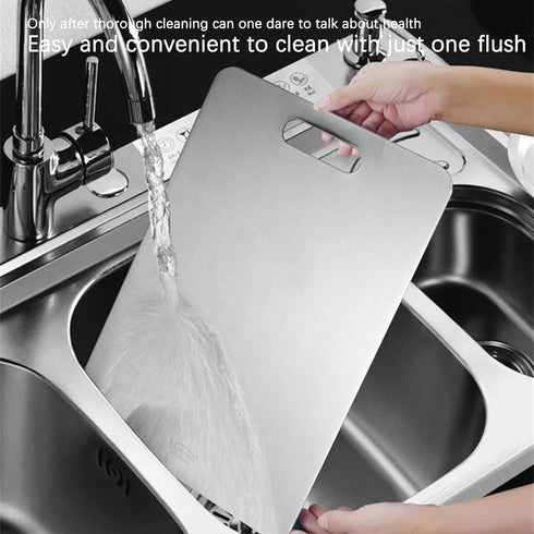 WLWXMH (14.2 9.9) Titanium Cutting Board, Titanium Cutting Boards for Kitchen Cooking, Double Sided Stainless Steel