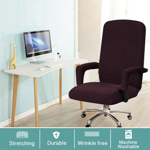 Turquoize Office Chair Cover, Stretch Removable Slipcover with Arms for Dogs, Cats & Pets, Brown