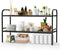 Expandable 2-Tier Under Sink Organizer, 8 Removable Plastic Boards, Tool-Free Installation (Black,