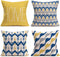 Fukeen Geometric Set of 4 Throw Pillow Covers, Modern Decorative 18x18 Inch Cushion Cover for Living Room Bed (Blue