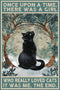 Cat Sign for Front Door, Cat Lover Saying, Once Upon A Time There Was A Girl Who Loved Cats, Vintage Cat Art Pictures