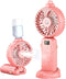 Handheld Fan Portable Misting Fan, Rechargeable Personal Mister with 5 Speeds, 3000mAh Battery, Pink