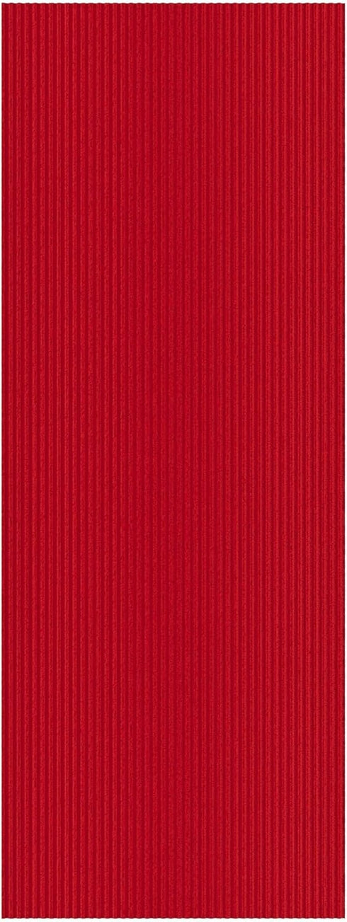 Solid Design Non-Slip Rubberback Area Rug, 2x4 Indoor/Outdoor for Entryway, 2' x 4', Red