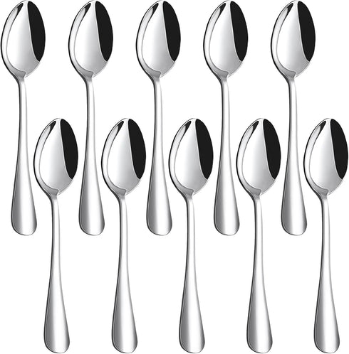 HANSGO 10PCS Stainless Steel Teaspoons, 6.7 Inch Dinner Spoons for Home, Kitchen, or Restaurant