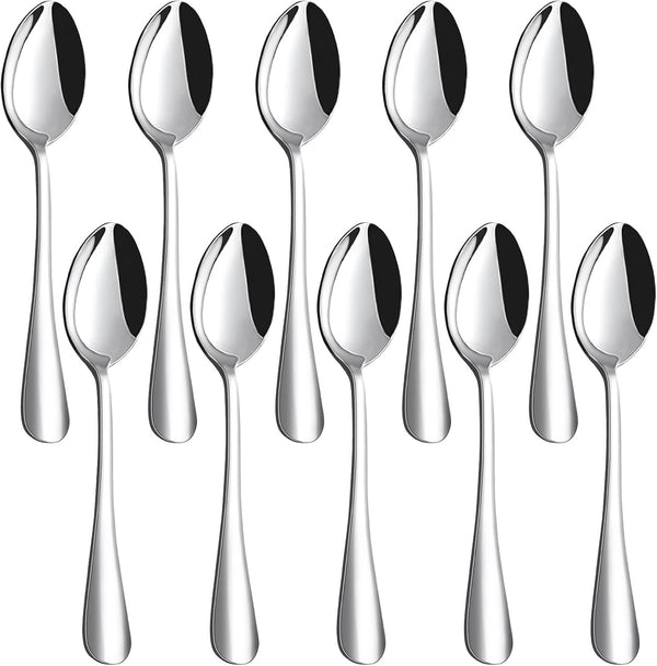HANSGO 10PCS Stainless Steel Teaspoons, 6.7 Inch Dinner Spoons for Home, Kitchen, or Restaurant