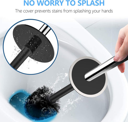 SetSail 3 Packs Toilet Brush, Compact Size Toilet Bowl Brush and Holder Toilet Brushes for Bathroom with Stainless
