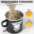 15OZ 15OZ) PGYARD Mini Bacon Grease Container With Strainer - Farmhouse Enamel Grease Saver (Black