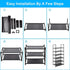 Easyhouse 6 Closet, Tier Metal Structure Free Standing Shoe Rack for Small Space Entryway, Bedroom, Narrow Vertical