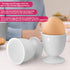 vibedor 2 Pcs Ceramic Egg Stand Holders, Porcelain Egg Holders White Egg Cups for Soft Boiled Eggs in Kitchen