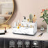 Electric Toothbrush Holder for Bathroom, White Marble Pattern Vanity Organizer Tray, Kids Desk Storage Compartment