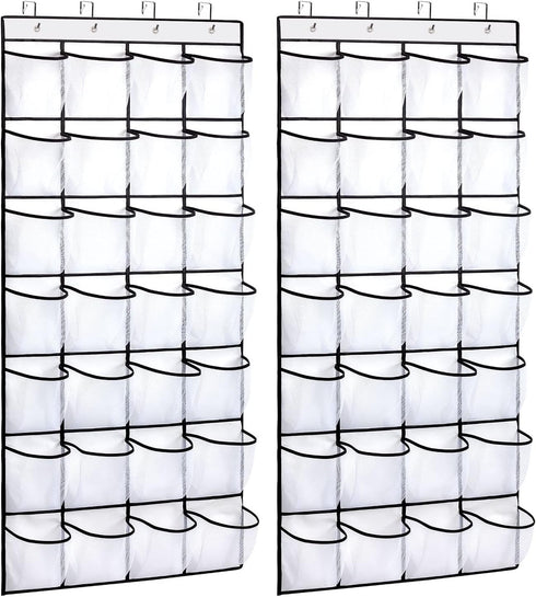 REGELETO 2 Pack 28 Pocket Over the Door Shoe Organizer, Hanging Shoe
