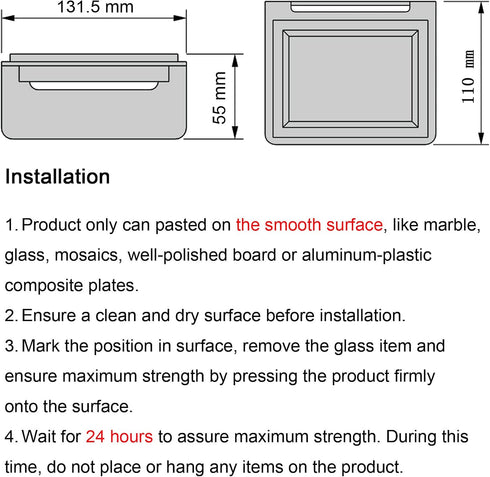 304 10LB Shower Soap Holder - Minimalist Design SUS Soap Dish - No Drilling Bar Soap Holder - Max Bearing