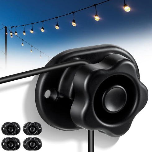 Saillong 4 Pack Hooks for Outdoor String Lights, Weatherproof Christmas Light Clips, Hanger Hooks for Holiday Decor,
