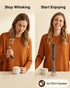 2 Milk Frother Handheld Rechargeable, Low Noise Electric Coffee Frother Wand with Stand, Stainless Steel Shaft