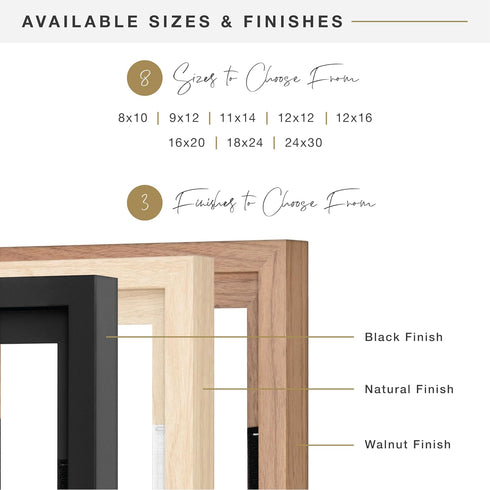 MCS Floating Frame with Canvas, Art Frames for Canvas Paintings with Adhesive Fasteners, Walnut Woodgrain, 8 x 10 Inch