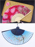 4 Pieces Handheld Fans, Vintage Silk Folding Fans with Bamboo Frames for Dancing Cosplay Wedding Party Props