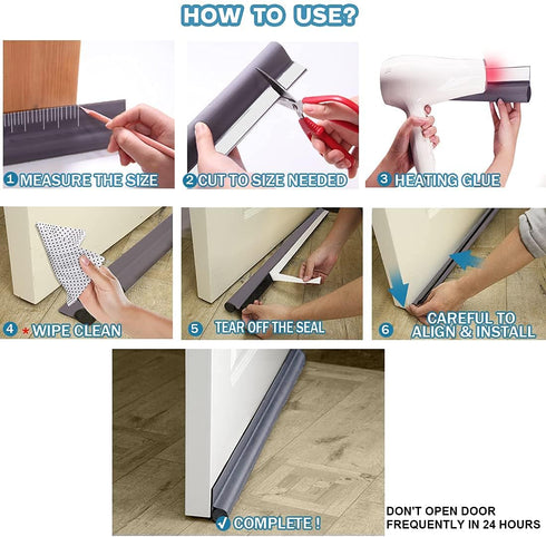 MAXTID 36 inches Under Door Draft Stopper, Grey Door Draft Blocker Seal Strips, Weatherstripping Doors Sweep Guard