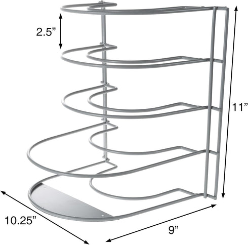Kitchen Cabinet Organizer and Holder for Pots, Pans, and Lids - Iron Storage Rack by Lavish Home