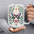 Mystical Butterfly Coffee Mug, Floral Celestial Nature Botanical Moon Stars Gift Cup for Mom Friend