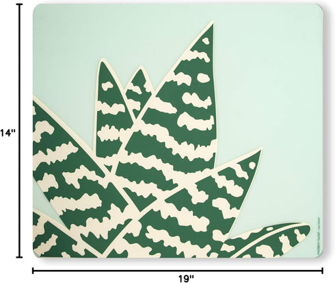 modern-twist 14 x 16 Silicone Placemat, BPA PVC-Free Table Mat, Dishwasher Safe, Conservatory Print in Tiger Aloe
