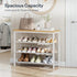 3 4-Tier Closet 9-12 WN94XJ01 HOOBRO Shoe Rack with PU Shelves, Shoe Storage Organizer for and Entryway, Holds Pairs