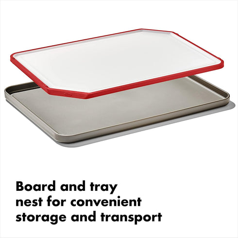OXO Outdoor Kitchen Cutting Board & Tray, White