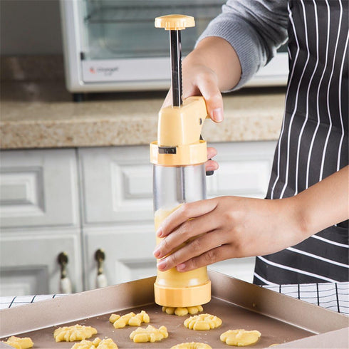 Cookie Biscuit Press and Cake Icing Decorating Set for Beginners and Professionals - Biscuit Making and Icing Set