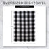 DII Cotton Dish Towel Set, Damask Print, Black, 18x28, 2 Count