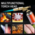 Copper Alloy Butane Torch Head - Adjustable Flame Kitchen Torch for Culinary, BBQ, Baking, Cooking, Soldering