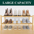 2-Tier, Closet, Smiry Bamboo Shoe Rack Stackable Wooden Shoe Organizer for Entryway & Free Standing Wood Shoe Storage
