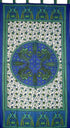 India Arts Peacocks Tab Top Curtain Drape Panel, Cotton, 44" x 88" Blue