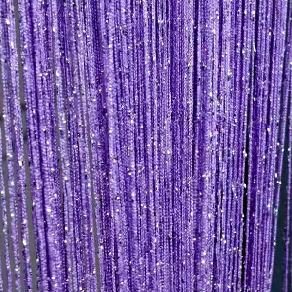 ave split Decorative Door String Curtain Wall Panel, Light Purple Tassel Screen Room Divider, 100x200 centimeters
