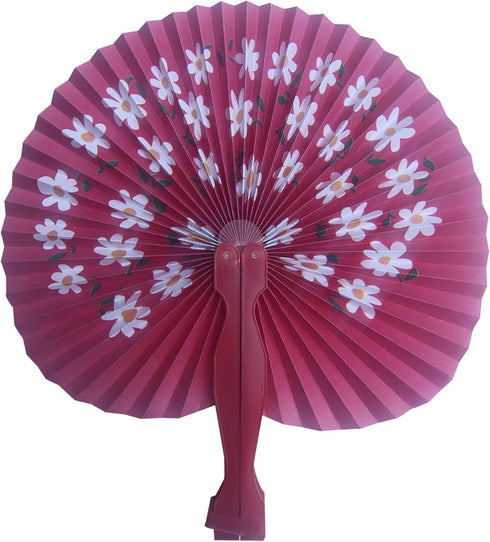30 Pcs 3.5" Mini Chinese Oriental Handheld Floral Folding Paper Fans - Bulk Assortment for Wedding Birthday Party Favors