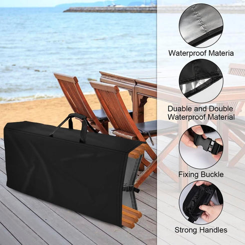 20x12x39inch POMER Folding Chair Storage Bag for Plastic, Resin, and Wood Folding Chairs Waterproof Chair Cover