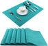 PIGCHCY Placemats - Washable Durable Vinyl Woven Table Mats, Elegant Heat Resistant Placemats for Dining Table Set of 6