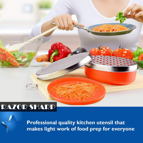 Cheese Grater Citrus Lemon Zester with Food Storage Container & Lid - Perfect for Hard Parmesan, Soft Cheddar, Ginger,