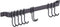 Wallniture Gourmet Kitchen Rail with 10 Hooks, Wall Mounted Utensil Holder Rack, Black